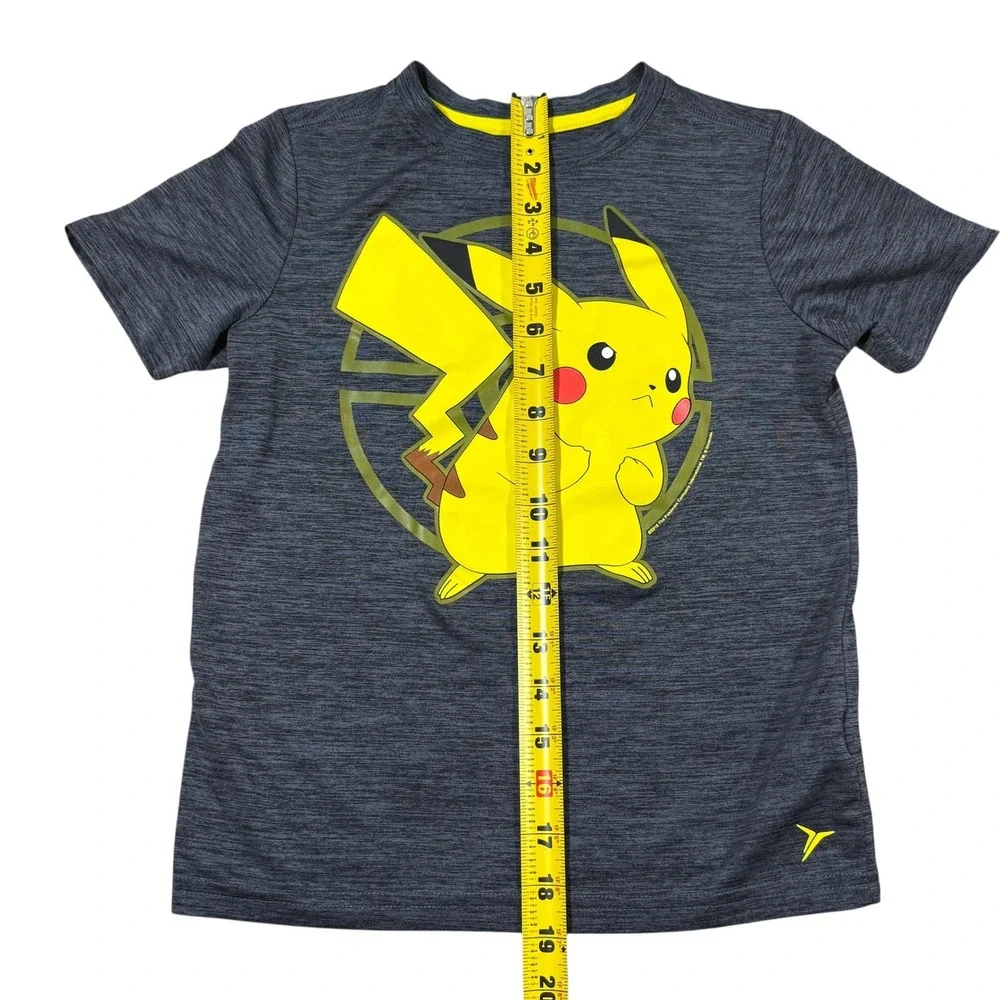 Pokémon Pikachu Old Navy Kids‎ T-Shirt Size Small 6-7 Gray Yellow Activewear Tee